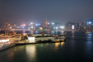 China, Hong Kong, Victoria Harbor at night China, Hong Kong, Victoria Harbor at night